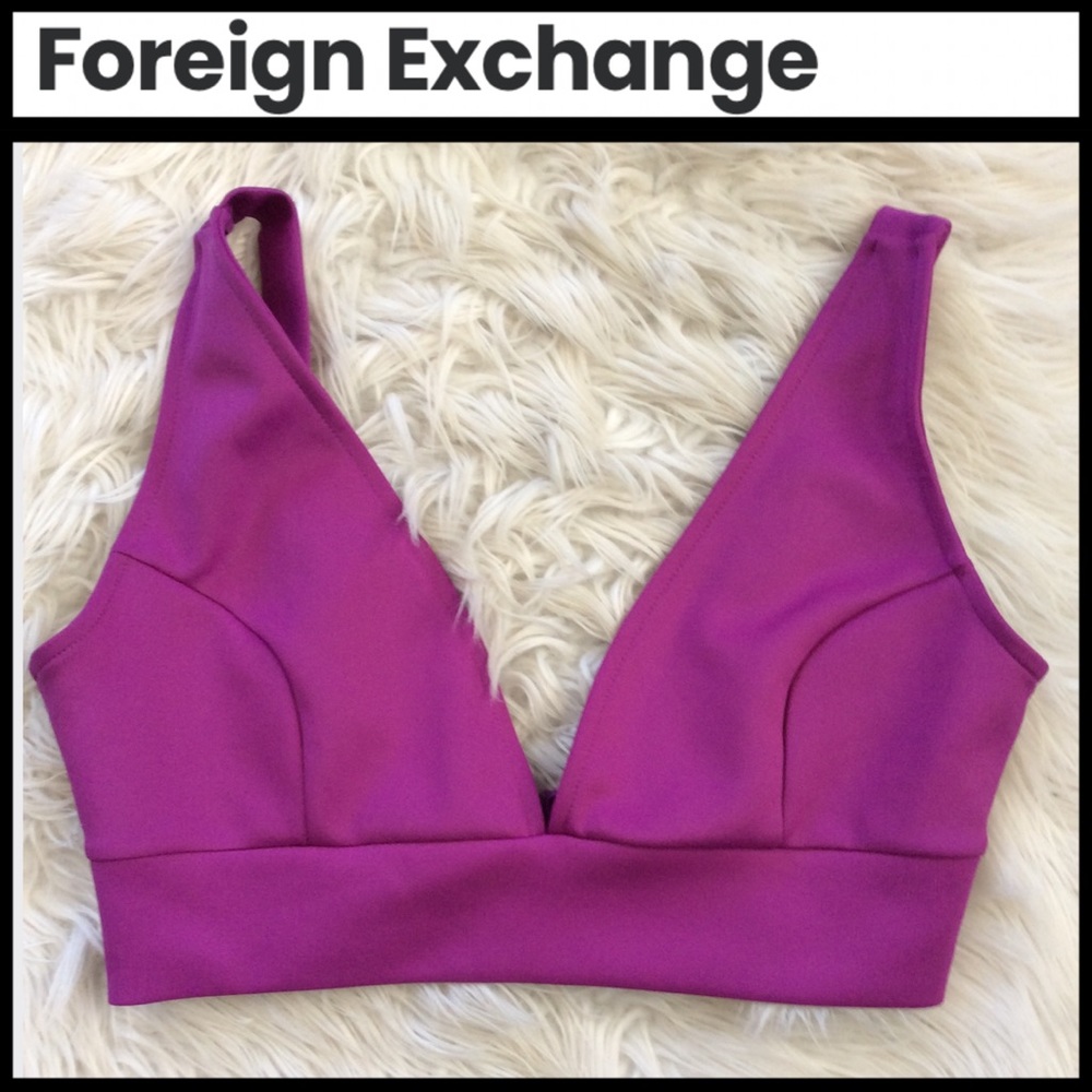 NWT Foreign Exchange Plunging Crop Top